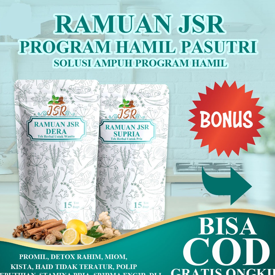 

Paket PROMIL JSR Suami & Istri JSR DERA & JSR SUPRIA - PROGRAM HAMIL JSR - RAMUAN JSR PROMIL - by RAMUAN JSR