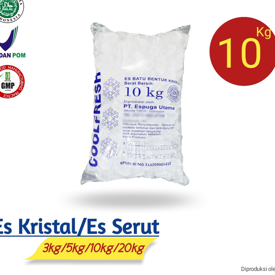 

[KODE PRODUK IHFFJ9896] ES BATU KRISTAL/ES BOLONG/ES SERUT 10KG BPOM RI