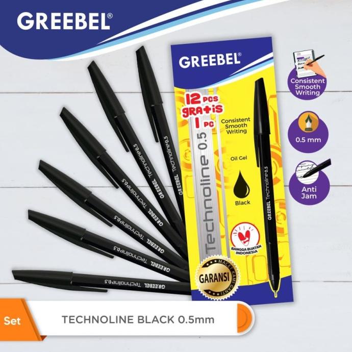 

Pulpen Greebel Technoline 0.5 Pen Greebel 1 Pack 12+1 Pcs