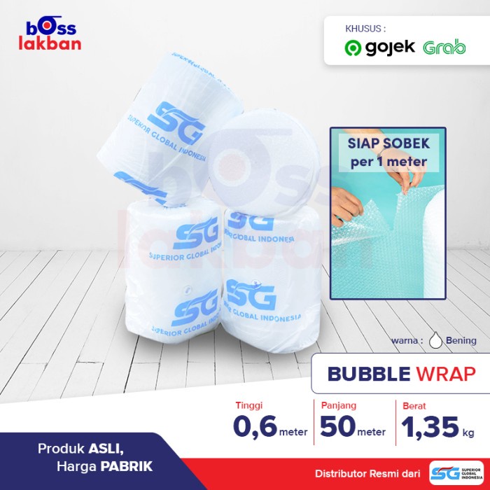 

Bestseller Bubble Wrap Bening Siap Sobek 60 Cm X 50 Meter