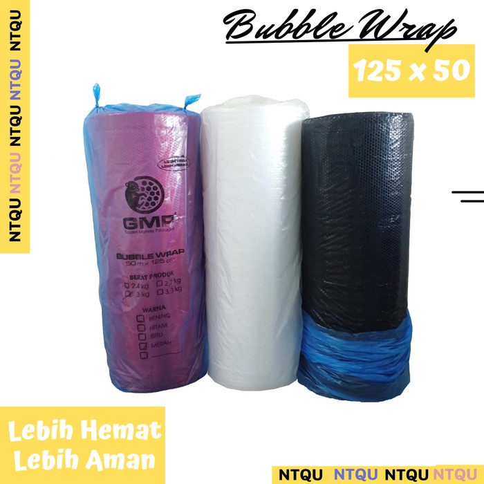 

Terlaris Bubble Wrap 1 Rol, Bubblewrap 125Cm Panjang 50Meter Hitam Bening Gosen