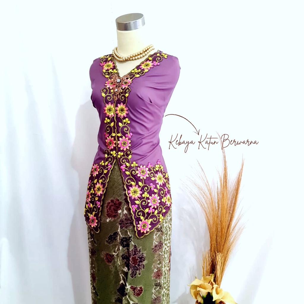 Pusat Bordir Tasikmalaya - Bahan Kebaya Bali Katun Premium Bordir Kebaya Encim Berwarna Inara