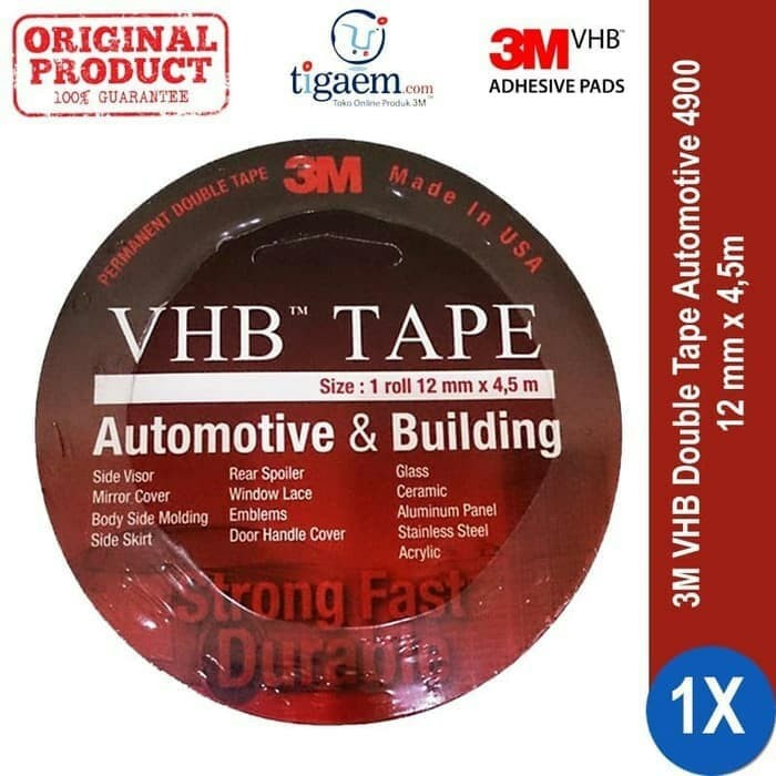 

Terlaris 3M Vhb 12Mm X 4.5M Double Tape Foam Merah Otomotif & Building Ori