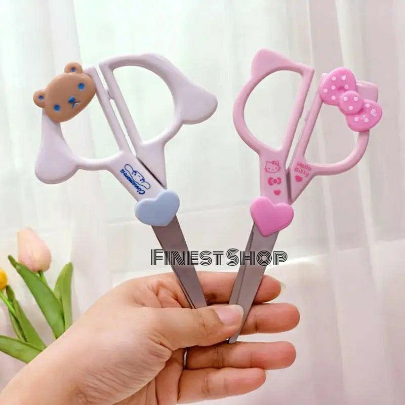 

Gunting Anak Sanrio Cinnamoroll Melody Kuromi Kitty Scissors Pemotong Kertas Gunting Anak Tutup Cover Lucu