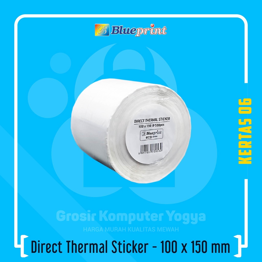 

Blueprint Direct Thermal Sticker Kertas Resi - 100 x 150 mm 500Pcs