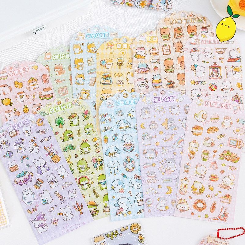 

Stiker Diary Lucu Adorable Pet Time Diary Deco Stickers
