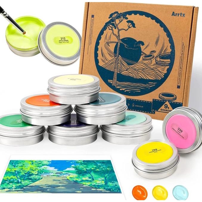 

ARRTX premium gouache paints 9clr x30ml set B