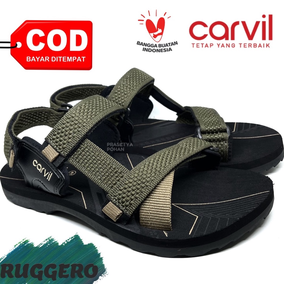 [KODE PRODUK MGQ9E3376] Sandal Gunung Pria Carvil Original Anti Air - Sendal Gunung Carvil Original