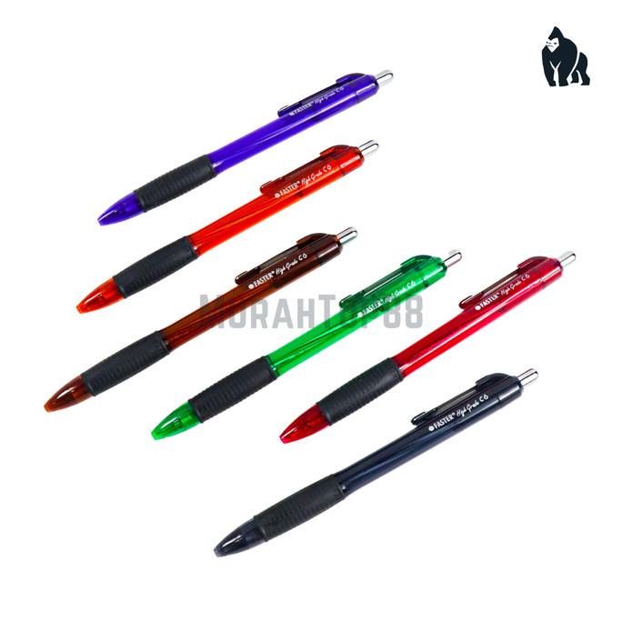 

[12 Pcs] Pulpen Pen Faster C6 Extra Fine / Ballpoint Cetek Hitam Biru