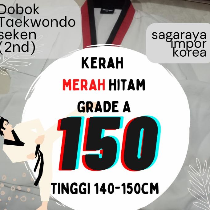 Baju Dobok Taekwondo Murah Grade A 150 Cm 2Nd Impor Korea