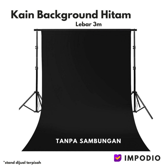 Terlaris Kain Hitam Lebar 3M Panjang Bebas Background / Backdrop Premium