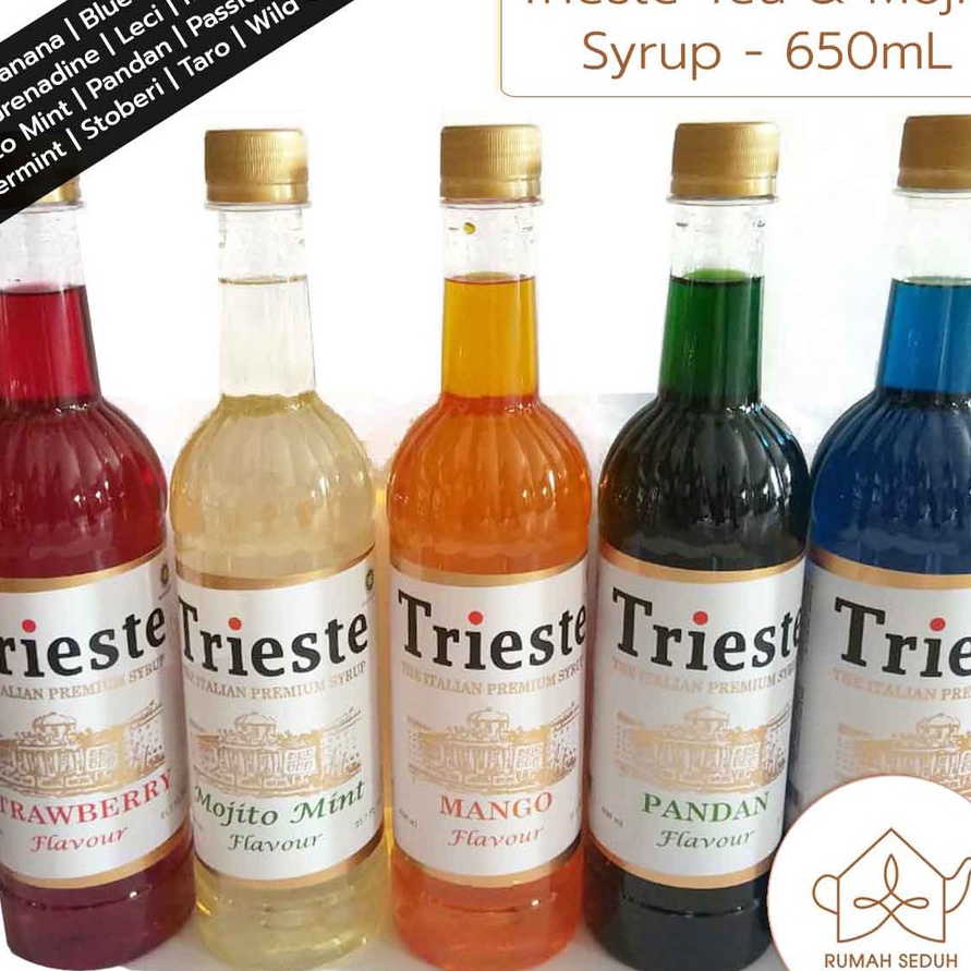 

KRRM9705㊙ Trieste Italian Syrup 650mL - Tea and Mojito Syrup- Banana, Blue Curacao, Lychee, Mango, Mint, dll ꕥ
