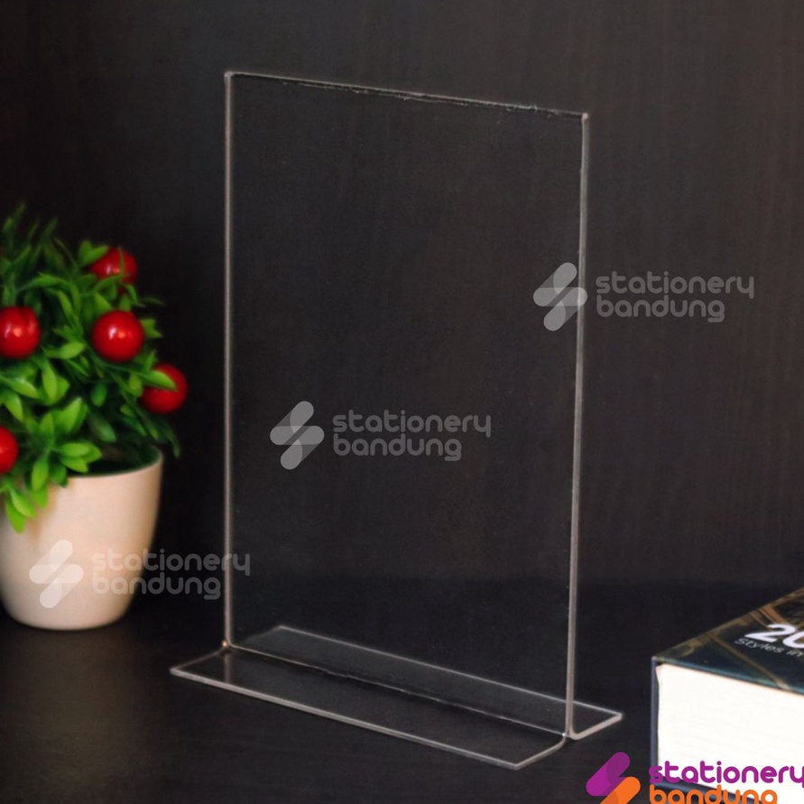 

RWTR3327㊌ Display Menu Standing Akrilik Acrylic Papan Tempat Meja Minimalis Untuk Brosur Ukuran A6 A5 A4 ㊋