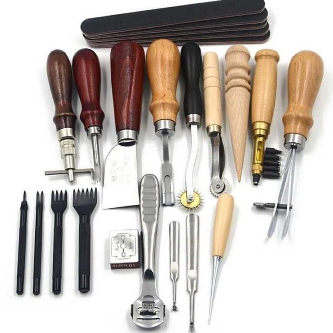 

Peralatan Seni DIY Kulit 18in1 Leather Craft Stitching Tool Set WA134