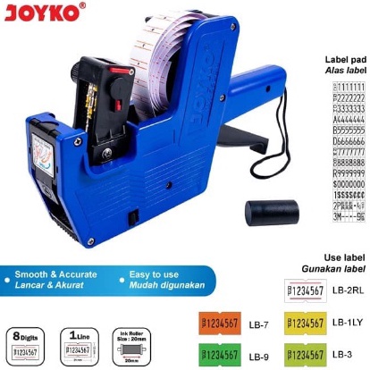 

MALL Alat Label Harga 1 BARIS Joyko 8 digit Mx 5500m buruan