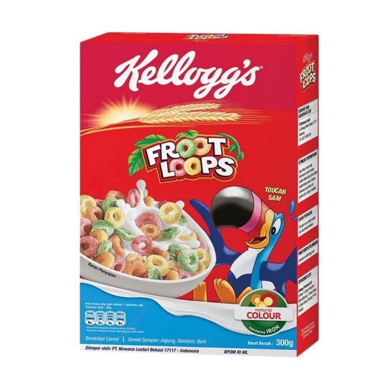 

12.12 SALE FROOT LOOPS Cereal 300 gram Kelloggs Sereal Ring Buah Fruit Loop Kelog Kellogg's !!!