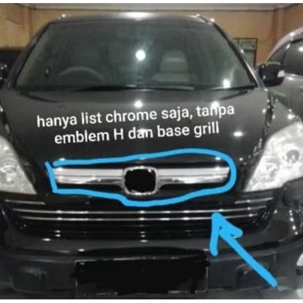 List Lis Garnish Cover Chrome Grill Grille Depan Honda CRV RE Gen 3 ORIGINAL
