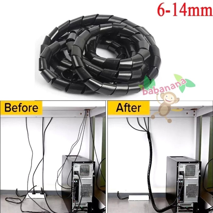 

Spiral pembungkus kabel sleeve organizer perapih cable cord holder