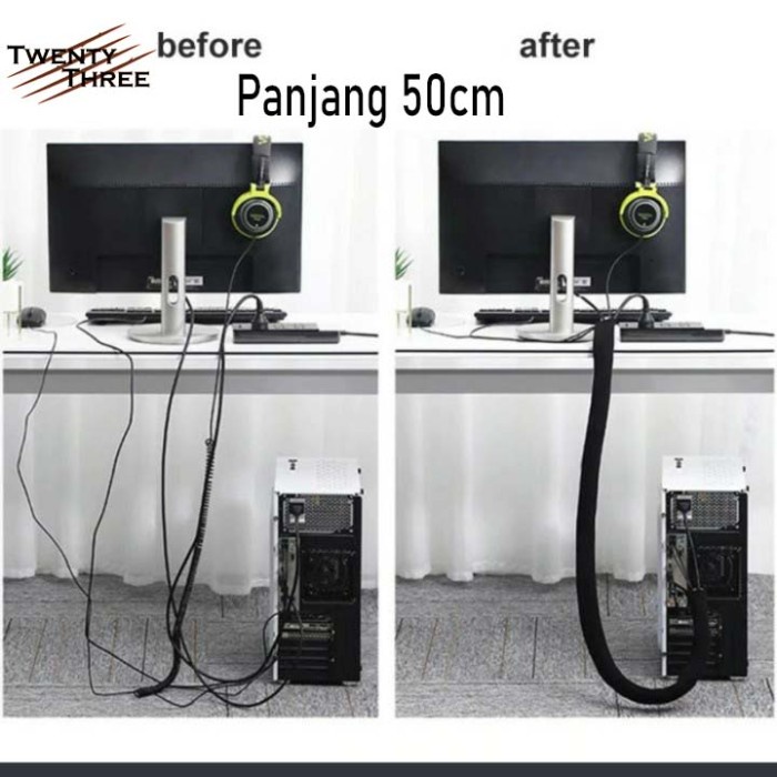 

Pembungkus Kabel Zip Perapih Cable Manajemen Sleeve Resleting Zip