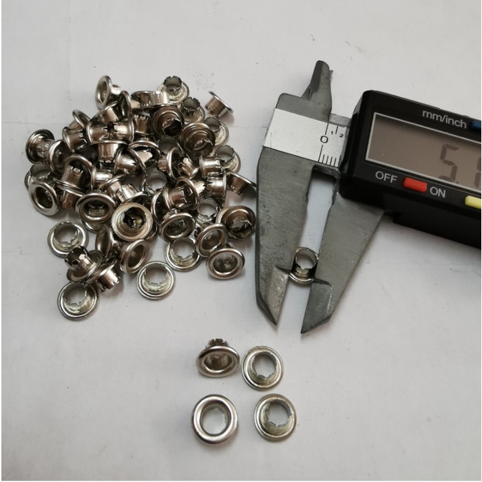 

Terlaris [5000Pcs] Mata Ayam / Mata Eyelet 5Mm/ Ma-350 Nikel/ Eyelet Nikel 5Mm