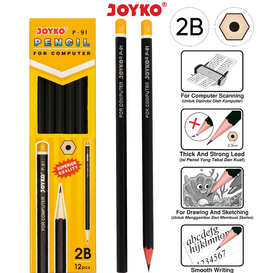 

♪ DCLXVI 5273 Pencil Pensil Joyko P-91 2B 1 BOX 12 PCS STAR ツ么