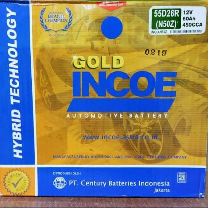 Aki Mobil Incoe Gold N50Z/55D26R