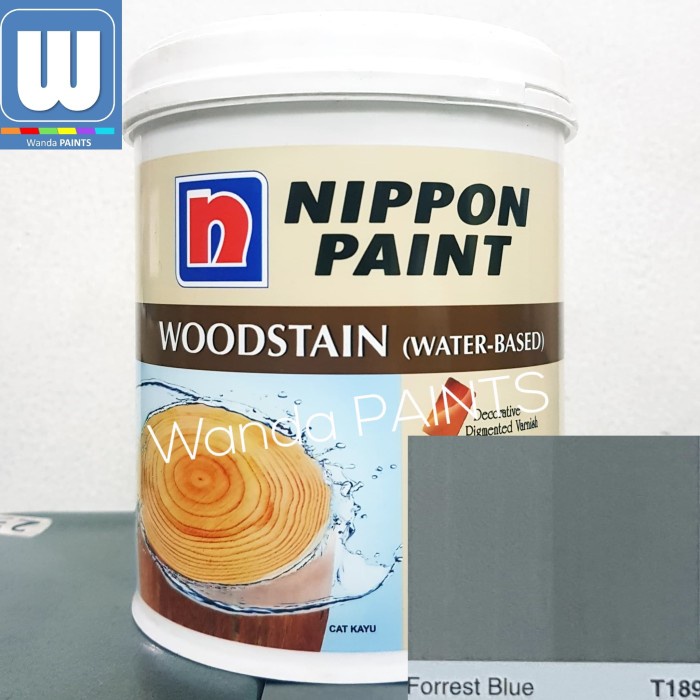 NIPPON PAINT WOODSTAIN WATERBASED Forrest Blue T189 (1 Liter)