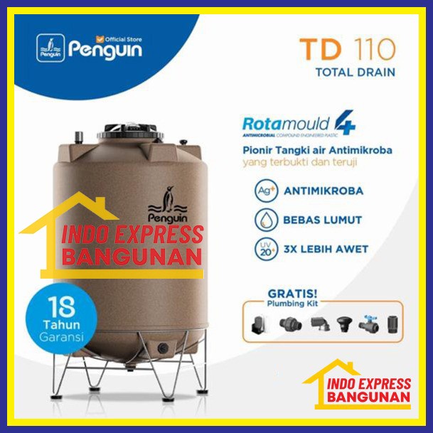 TANGKI/TOREN AIR PENGUIN TD 110 ANTI LUMUT GARANSI RESMI 18 TAHUN