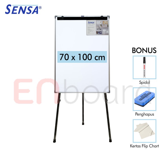 

Terlaris Flip Chart / Flipchart / Papan Presentasi Non Magnet Sensa 70 X 100 Cm