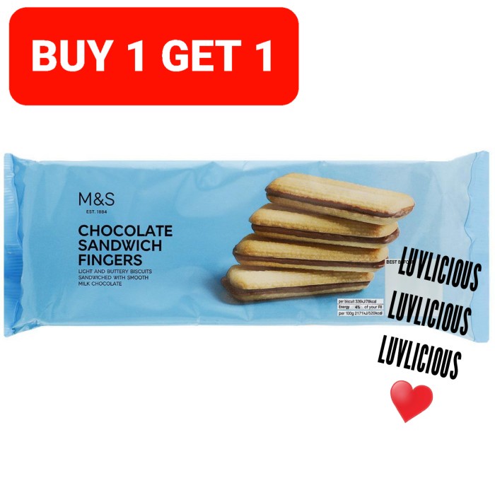 

M&S Marks & And Scer Chocolate Sandwich Fingers Biscuit Biskuit