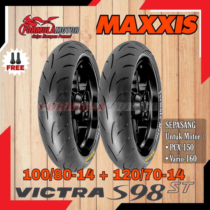 Terlaris 100/80-14 & 120/70-14 Maxxis Victra - Sepasang Ban Pcx 150 Tubeless
