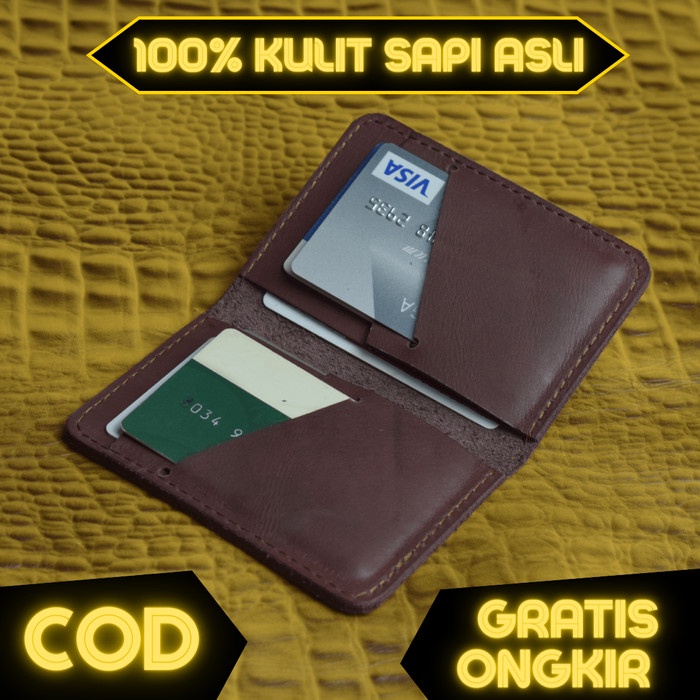 

Terlaris Dompet Kulit Asli Pria Wanita Slim Card Holder Wallet Handmade Leather