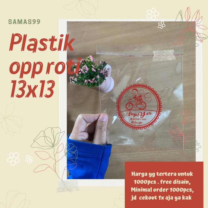Ataritagrosir Sablon Plastik Opp Roti Uk13X13 Sablon 1000Pcs
