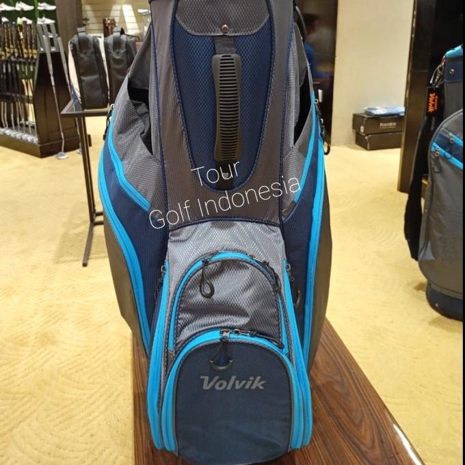 Tas Golf Cart Bag Volvik Kanvas 14 Dividers Grey Blue