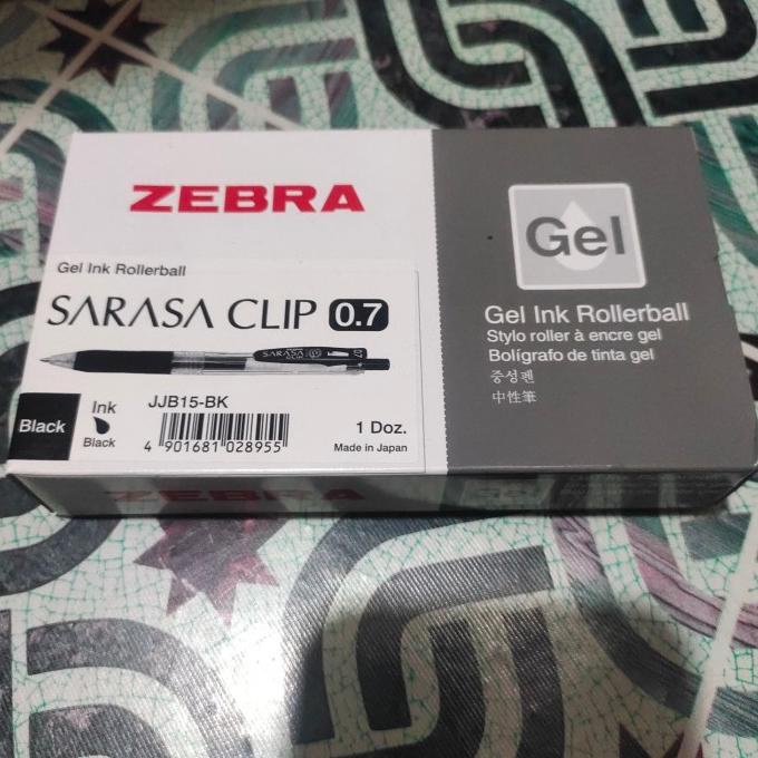 

zebra sarasa clip 0,7 black gel ink rollerball / lusin ---NEW---