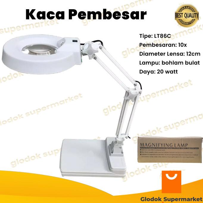 

Kaca Pembesar LT86C 10x Pembesaran Lampu Baca Magnifying Lamp ---NEW---