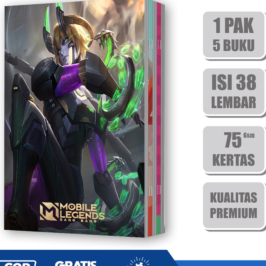 

12.12 BRANDS FESTIVAL KEN.IDN - Buku Tulis ROLE MOBILE LEGEND 38 Lembar / Buku Tulis Sekolah grosir