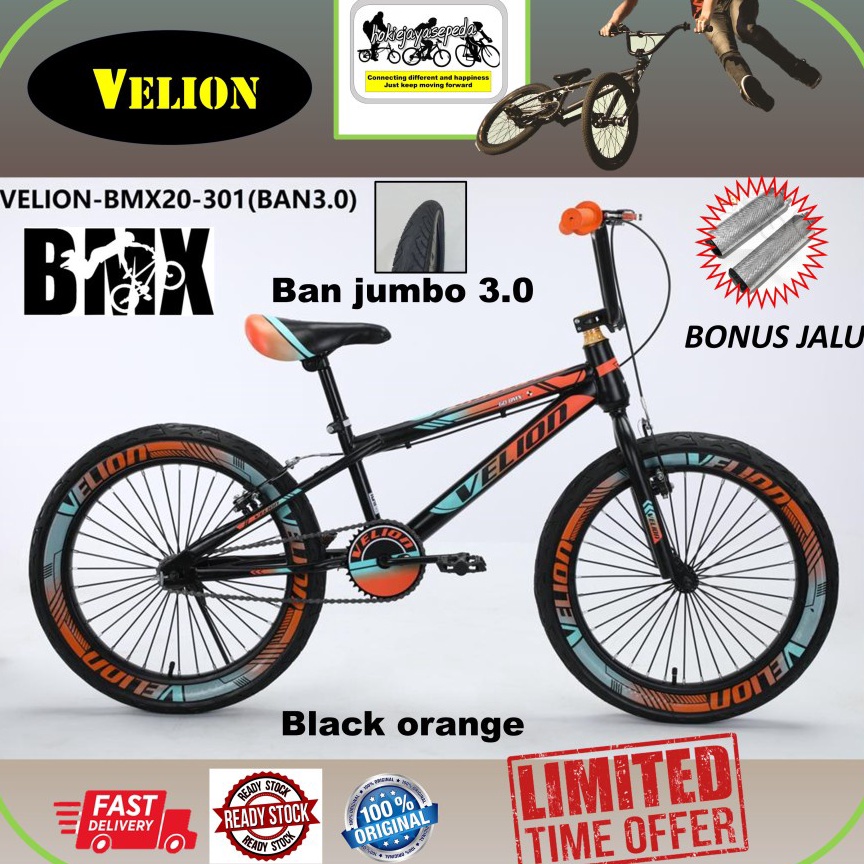 HARGA BERSAHABAT|| Sepeda BMX 20" VELION - SALVO Ban 20 x 3.0 dan 2.40 untuk anak 9 tahun sampai remaja BONUS JALU