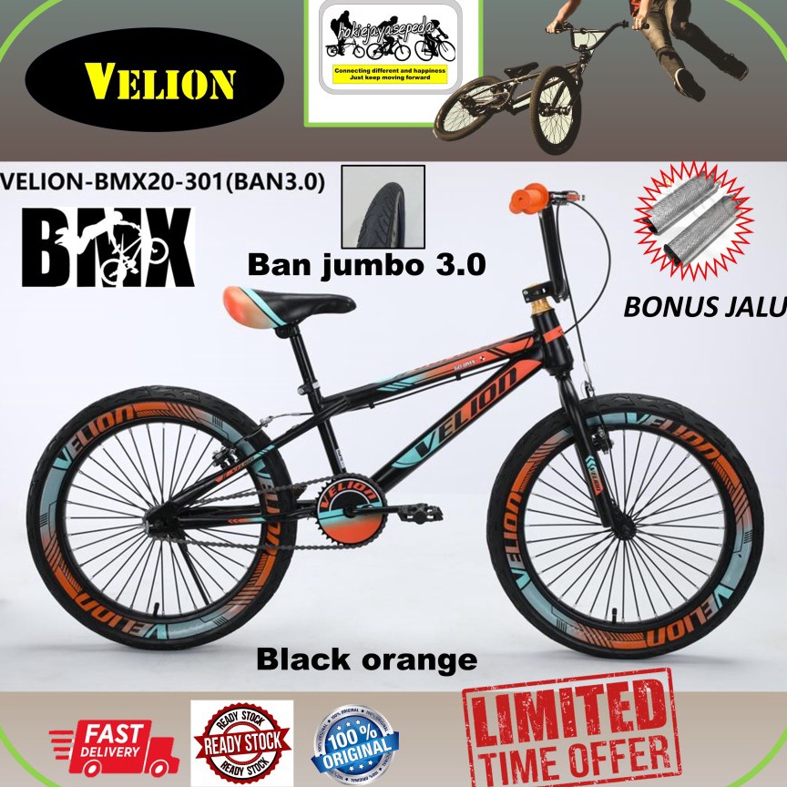 HARGA BERSAHABAT|| Sepeda BMX 20" VELION - SALVO Ban 20 x 3.0 dan 2.40 untuk anak 9 tahun sampai rem