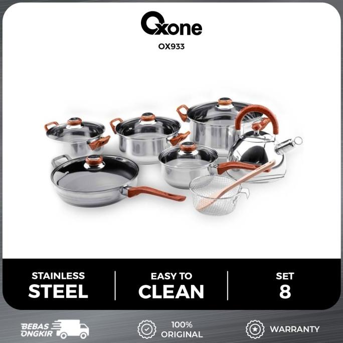 

Oxone Ox933 Panci Stainless Steel Set Anti Karat Cookware Premium