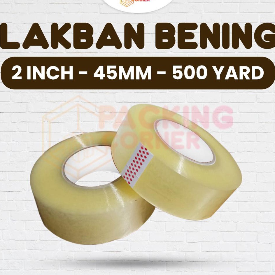 

❤[PROMO MURAH!!!]❤ Lakban Bening 2 Inch 500 Yard 45mm 48mm 2" 500Y Tape Plakban Isolasi