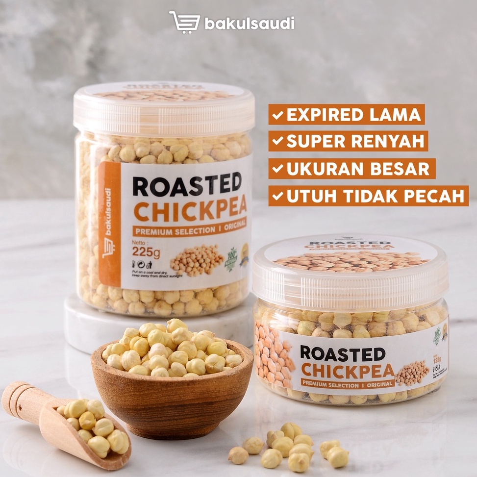 

8.8 Kacang Arab Premium Panggang Renyah & Gurih Original 100% Roasted Chickpeas Chickpea Garbanzo Asli