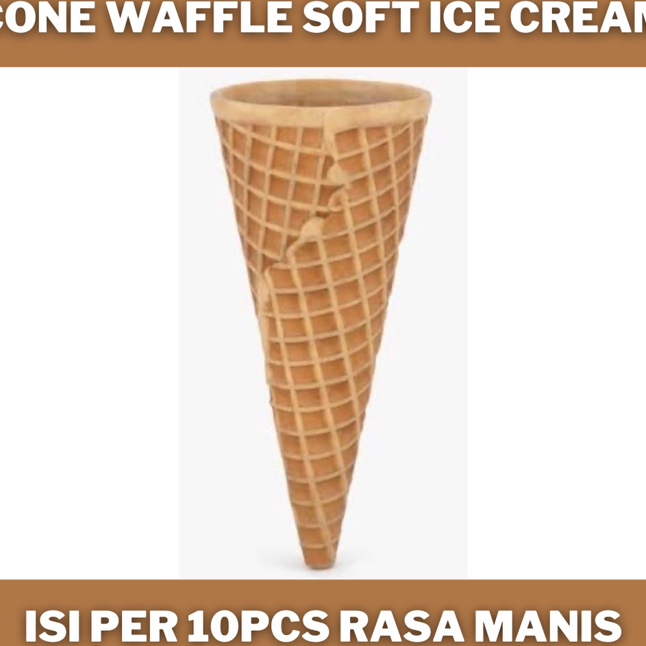 

>V44859) cone wafle manis untuk soft ice cream Mixue isi 10