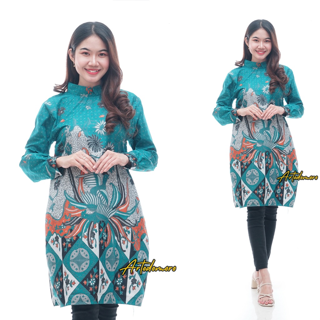 Artodomoro Tunik Batik Wanita Motif Lakhsa Hijau