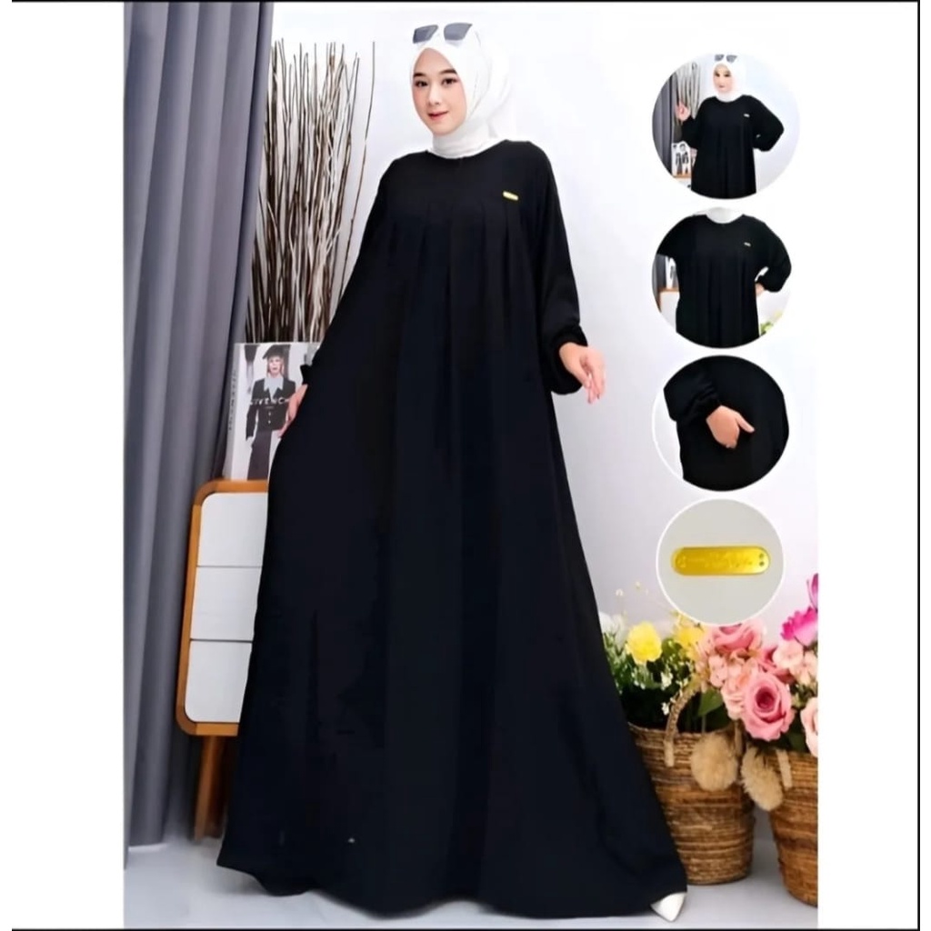 MIDI DRESS BAHAN CRINGKLE AIRFLOW IMPORT / MIDI DRESS WANITA KEKINAN 2023 / MIDI DRESS TERBARU 2023