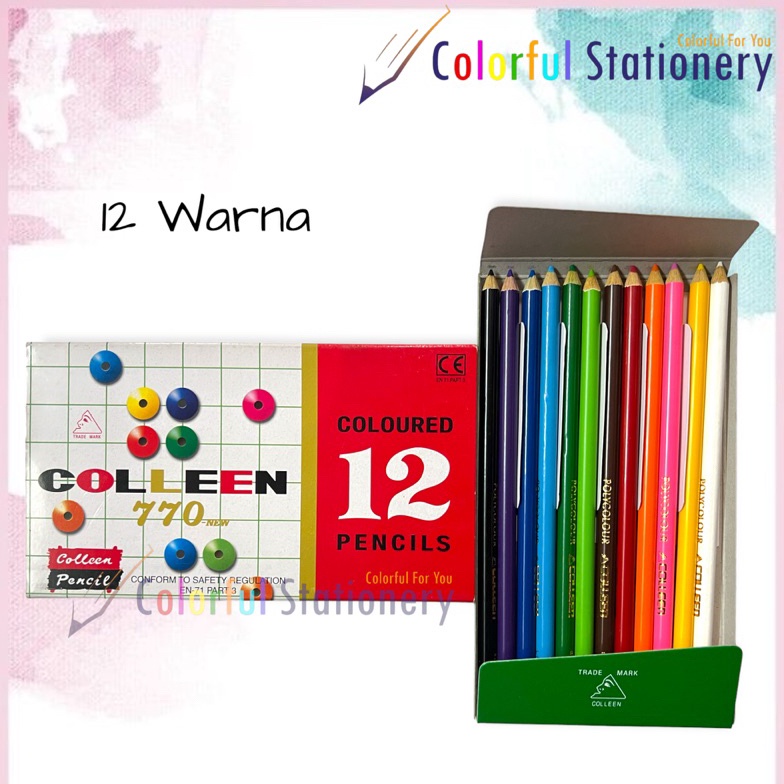 

Promo.. Pensil Warna COLLEEN Panjang 12 & 24 Warna SSH