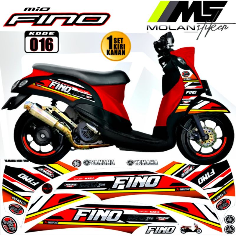 Decal Sticker Striping Variasi Fino Carbu / Fino 110 Karbu 2012-2013 / Yamaha Fino 115 Karbu / Fino 