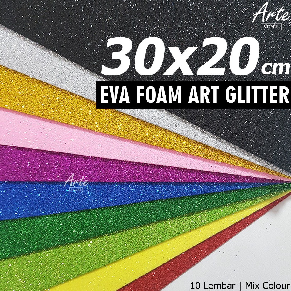 

Terupdate.. EVA Foam - Spon Ati - Foam Art Glitter 30x20 cm isi 10 pcs 94