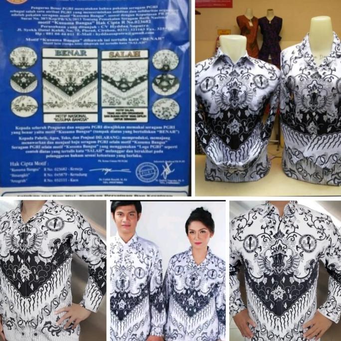 SERAGAM PGRI PRIA DAN WANITA TERBARU BATIK GURU SILKY FULL FURING
