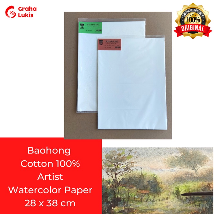 

Terlaris Baohong Artists' Watercolor Paper 28X38Cm 300Gsm 100% Cotton